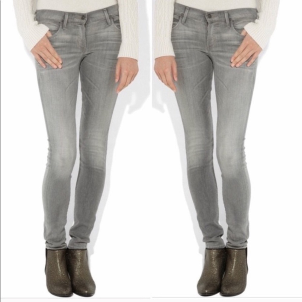 Citizens of Humanity Avedon low rise skinny jeans in grey, size 25